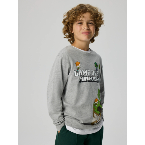 NAME IT Bluse Mar Minecraft Grey Melange