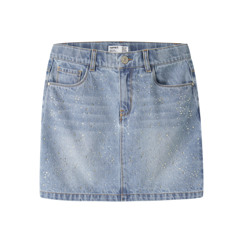 NAME IT Denim Rihnsten Nederdele Emma Light Blue Denim