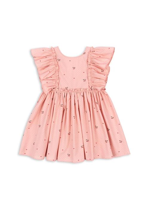 Konges Sløjd GOTS Evia Kjole Med Frynser Cherry Coeur  Cherry Coeur 7-8 Y  Lyserød  7-8 år  Piger