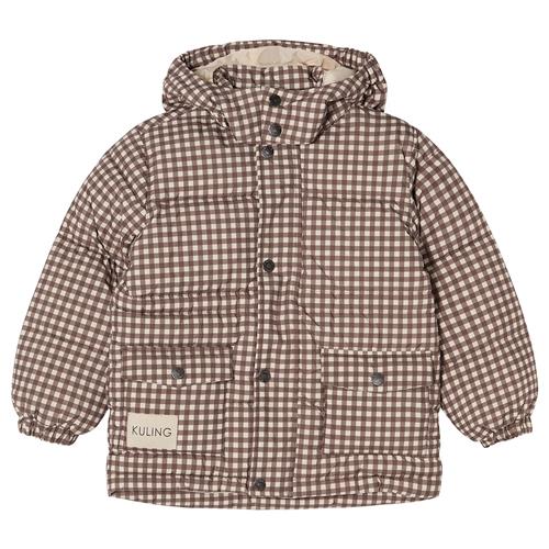 Kuling Cleveland Pufferjakke Brown Gingham  Brown Gingham-128 cm  Brun  128 cm  Drenge, Piger
