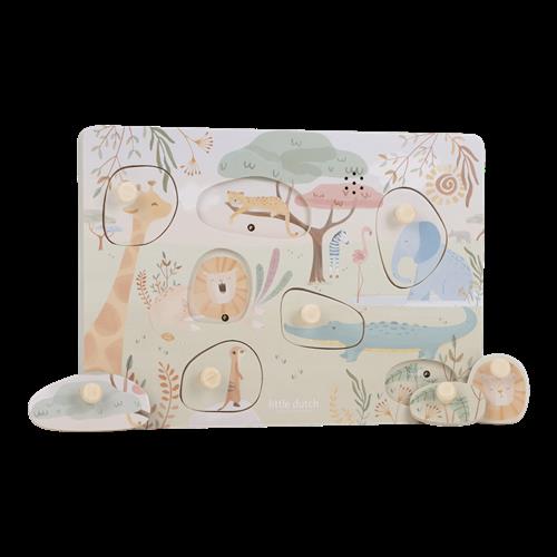Little Dutch Safari Friends Lyd-puslespil Green  Green One Size  Grøn  One Size  Drenge, Piger