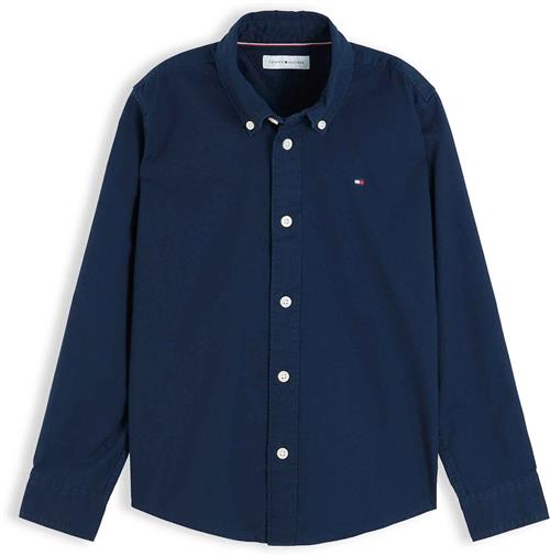Tommy Hilfiger Flag Oxford Langærmet Skjorte Dark Blue  Dark Blue 10 Y  Blå  10 år  Drenge, Piger