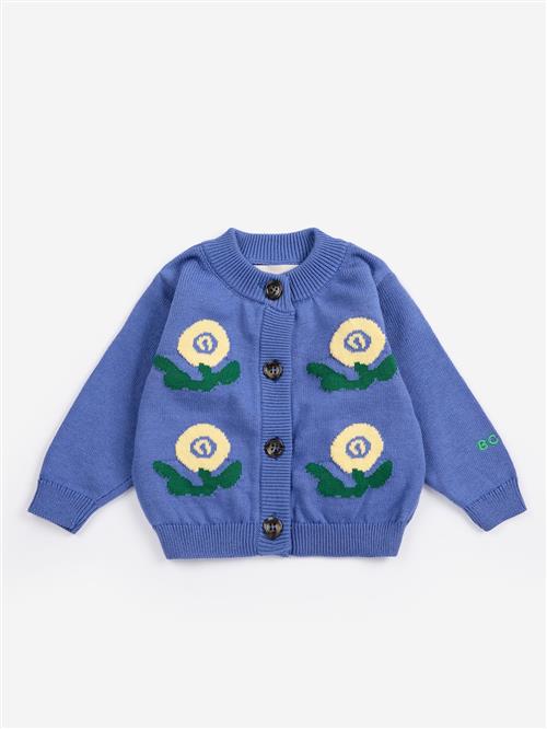 Bobo Choses Stamp Bloom Cardigan Purple  Purple 9 Months  Lilla  9 måneder  Drenge, Piger