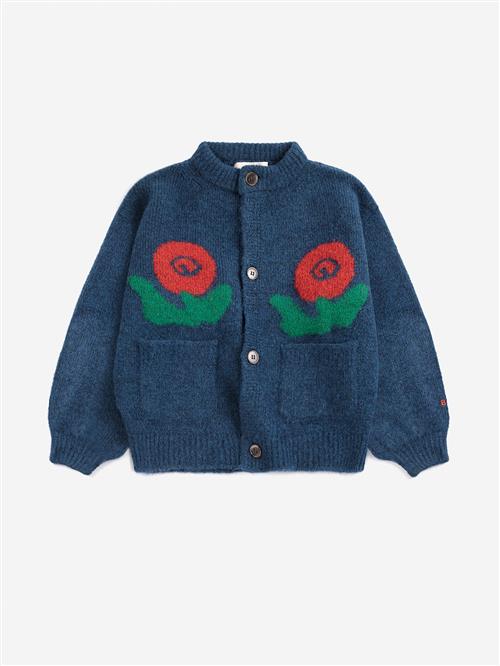 Bobo Choses Stamp Bloom Cardigan Midnight Blue  Midnight Blue 6-7 Y  Blå  6-7 år  Drenge, Piger