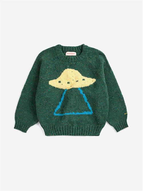 Bobo Choses Pixel Abduction Jacquard-trøje Dark Green  Dark Green 4-5 Y  Grøn  4-5 år  Drenge