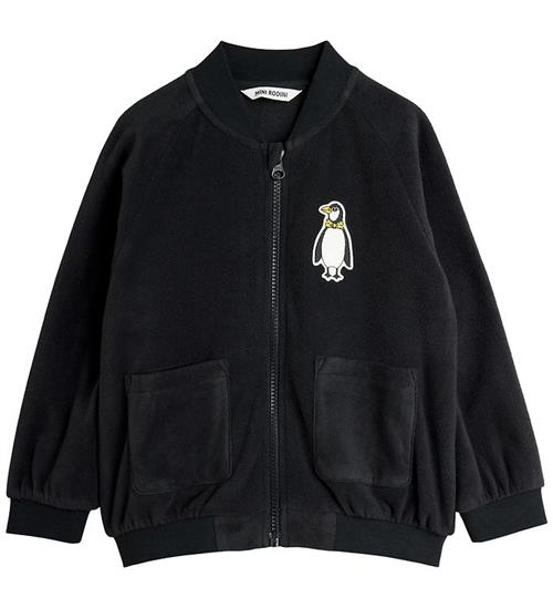 Mini Rodini Fleecejakke - Penguin Patch - Sort