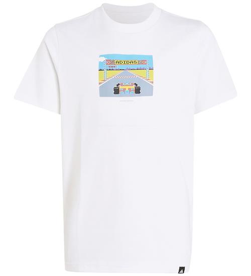 adidas Performance T-shirt - Game - Hvid m. Print
