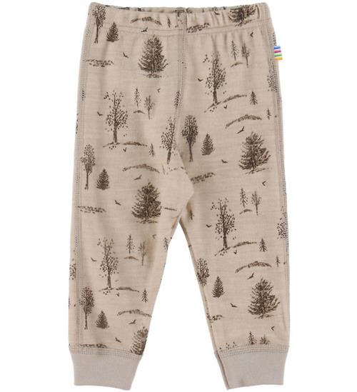 Joha Leggings - Uld/Viskose - Beige m. Træer