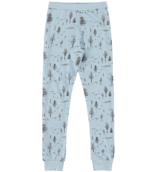 Joha Leggings - Uld/Viskose - Blå m. Træer