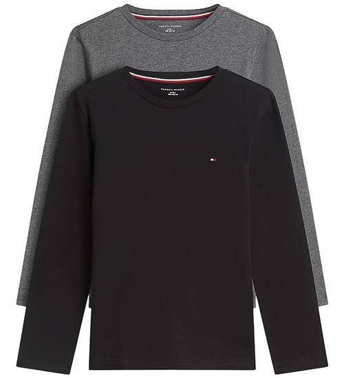 Tommy Hilfiger Bluser - 2-pak - Sort/Mørkegråmeleret