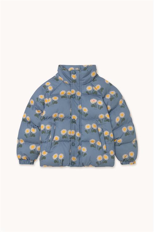 Tinycottons Winter Flowers Short Padded Jacket Stone-10y  Blå  10 år  Piger