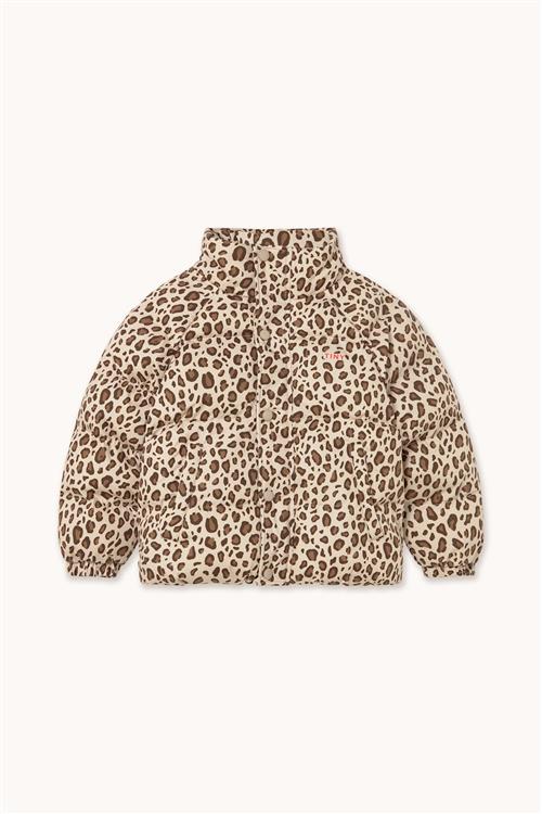 Tinycottons Animal Print Short Padded Jacket Dark Vanilla-4y  Beige  4 år  Piger