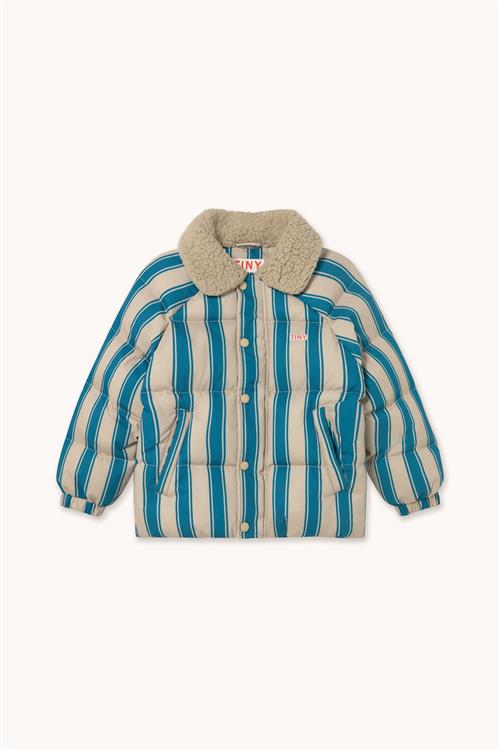 Tinycottons Blue Retro Stripes Padded Jacket Dark Vanilla-8y  Blå  8 år  Drenge