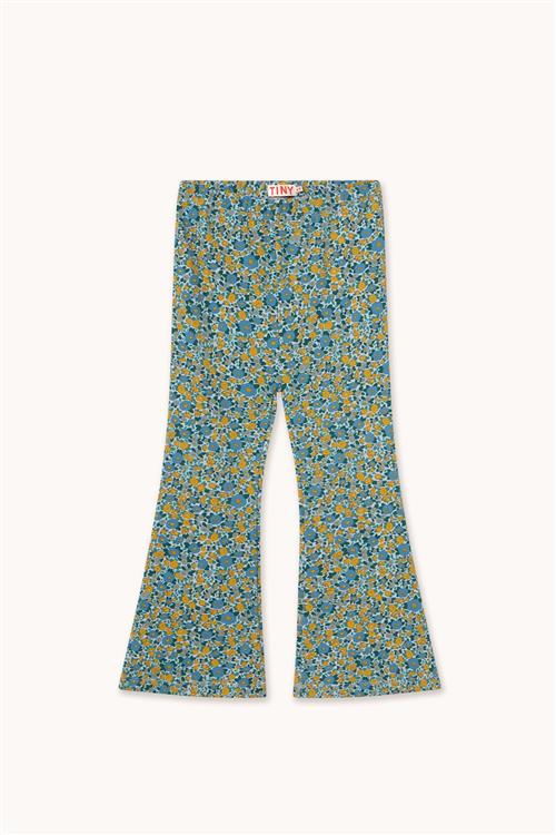 Tinycottons Flower Pattern Rib Pant Washed Blue-3y  Blå  3 år  Piger