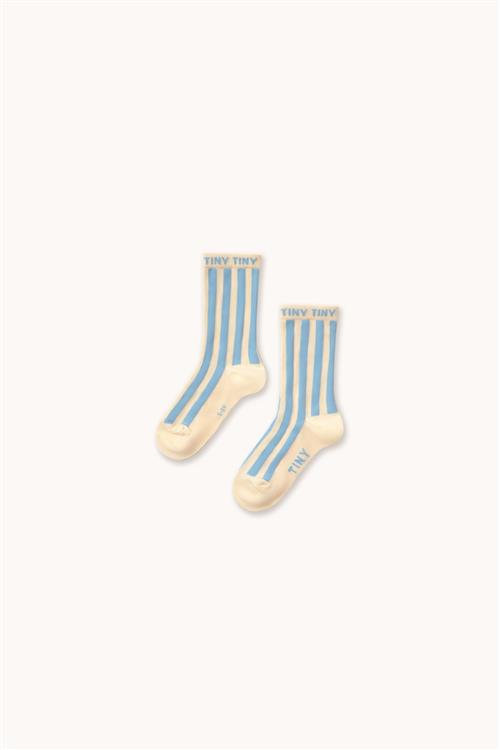Tinycottons Stripes Medium Socks Denim Blue-5-8y  Blå  5-8 år  Drenge, Piger