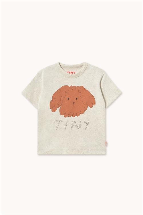 Tinycottons Curly Dog Graphic Tee Cream Heather-6y  Creme  6 år  Drenge, Piger