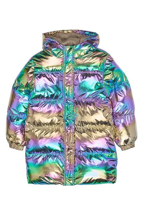 The New TNUnicca Long Puffer Jacket Metallic Multicolor Metallic Multicolor 5-6 Y  Marineblå  5-6 år  Piger