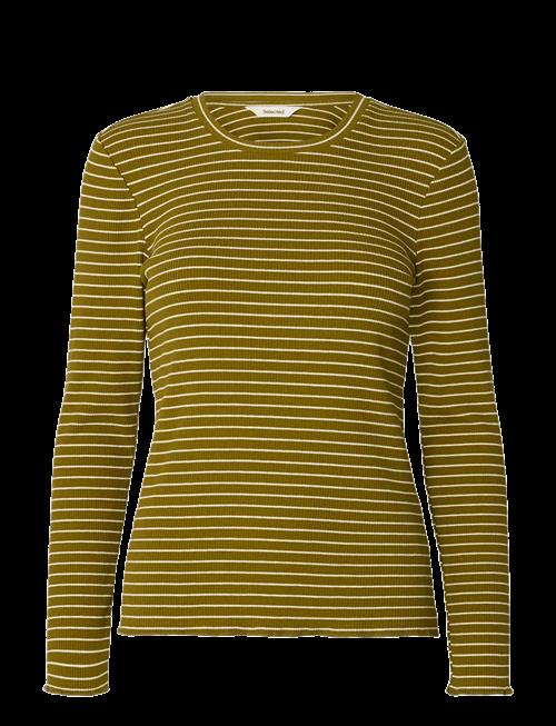 Selected | Slwanna Ls Crew Neck Tee Str Noos | S