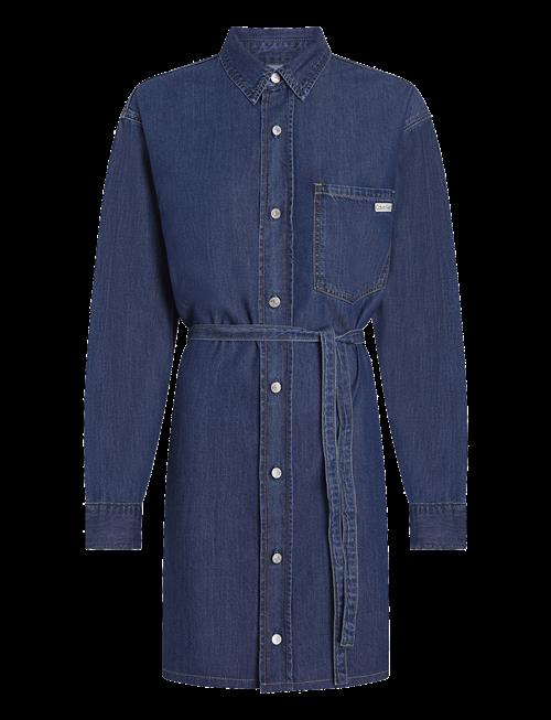 Calvin Klein Jeans | Lyocell Belted Denim Shirt Dress | XS