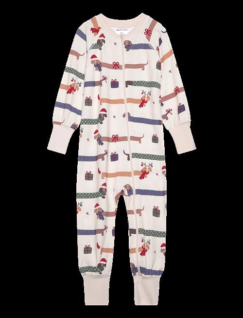 Geggamoja | Bamboo Two Way Zip Pyjamas Santa Dogs | 62/68