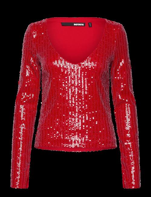 ROTATE | Sequins Ls V-Neck Top | 36