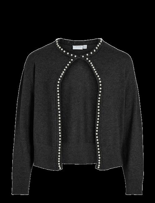 Vila | Vizafina L/S O-Neck Pearl Knit Cardigan | L