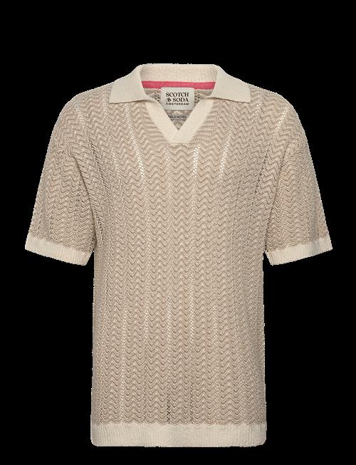 Scotch & Soda | Open Structured Knitted V-Neck Polo | XXL