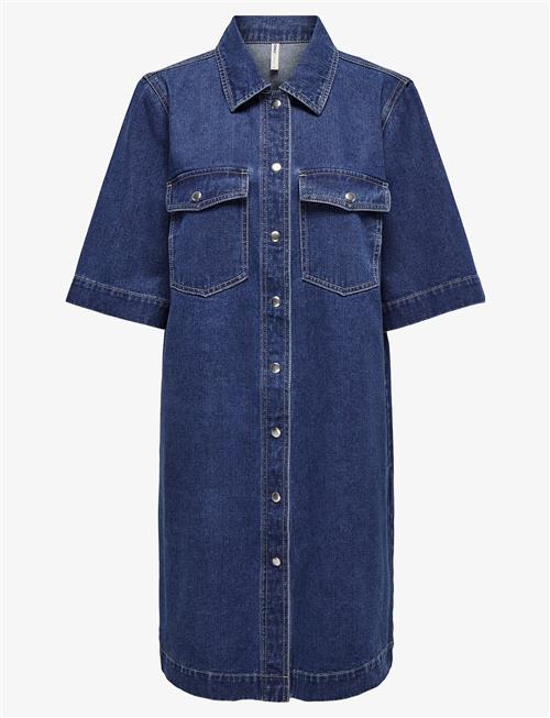ONLY | Onlbelle S/S Button Dress Dnm Gua Noos | L