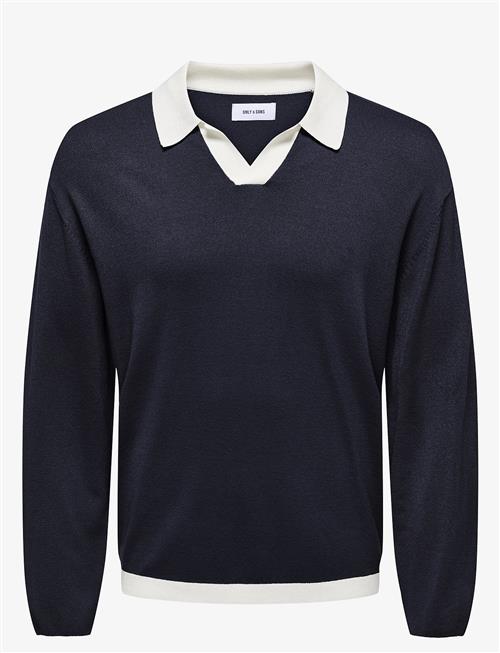 ONLY & SONS | Onsadrian Reg 12 Ls Contrast Polo Knit | M