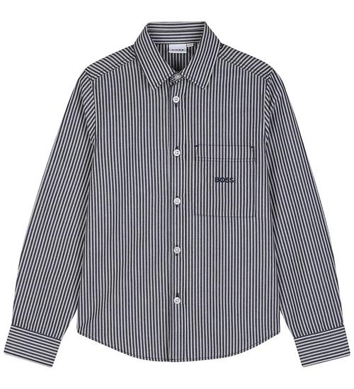 BOSS Skjorte - Navy/Hvid/Brun
