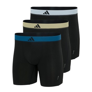 adidas 3P Active Micro Flex Boxer Brief Sort/Gul polyester Large Herre