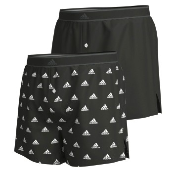adidas 2P Active Woven Boxer Sort/Hvid bomuld Small Herre
