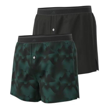 adidas 2P Active Woven Boxer Sort/Grøn bomuld Large Herre
