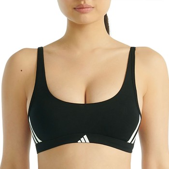 adidas BH Sport Active Essentials 3 Stripes Bralette Sort bomuld Small Dame
