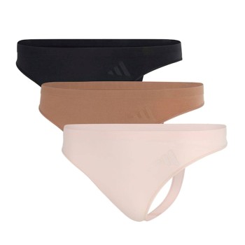 adidas Trusser 3P Sport Active Seamless Low Rise Thongs Flerfarvet polyamid Small Dame