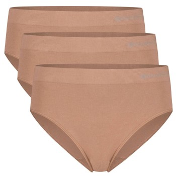 Bamboo basics Trusser 3P Belle Seamless Full Brief Lysbrun  X-Large Dame