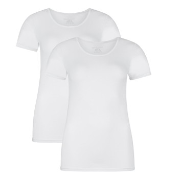 Bamboo basics 2P Kate T-Shirt Round Neck Hvid Small Dame