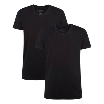 Bamboo basics 2P Velo T-Shirt V Neck Sort Medium Herre