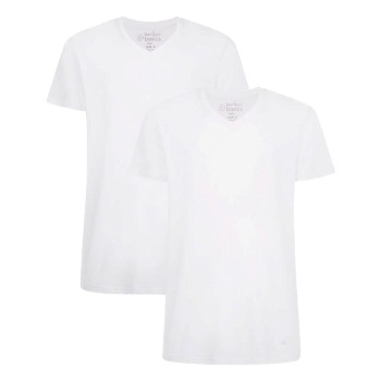 Bamboo basics 2P Velo T-Shirt V Neck Hvid Large Herre