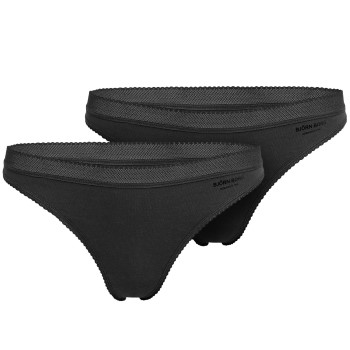 Björn Borg Trusser 2P Core Thong Sort bomuld Large Dame