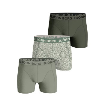 Björn Borg 3P Cotton Stretch Boxer 1721 Grøn Mønster bomuld Medium Herre