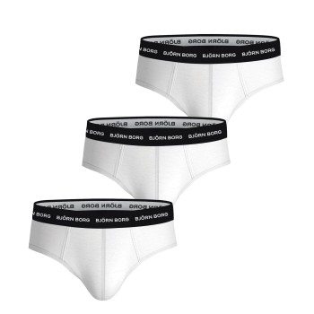 Björn Borg 3P Cotton Stretch Briefs Hvid bomuld X-Large Herre