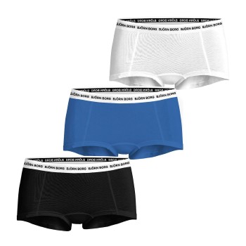 Björn Borg Trusser 3P Logo Boxers Shorts Sort/Blå bomuld Medium Dame