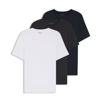 BOSS 3P Bamboo RN T-Shirt Sort/Marine/Hvid Bambus XX-Large Herre