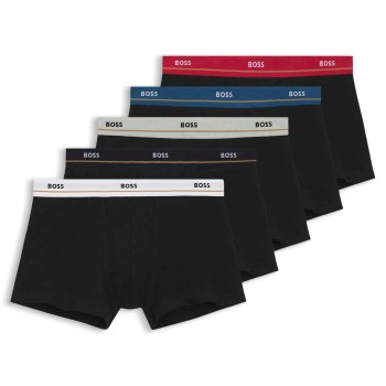 BOSS 10P Essential Trunks Sort bomuld Medium Herre