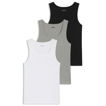BOSS 3P Tank Top RibClassic Sort/Grå bomuld Large Herre