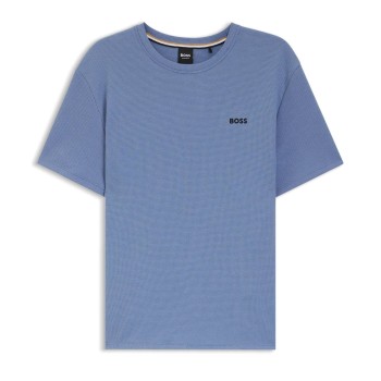 BOSS Waffle T Shirt Himmelblå Medium Herre