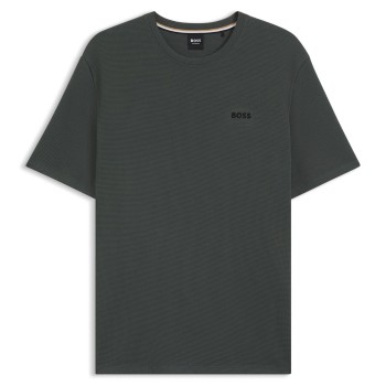 BOSS Waffle T Shirt Mørkgrøn  X-Large Herre