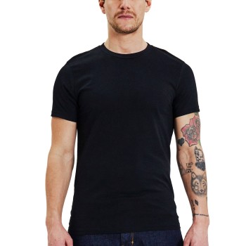 Bread & Boxers Bread and Boxer Cotton Crew Neck Sort økologisk bomuld X-Small Herre