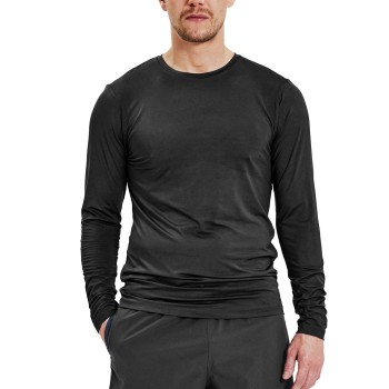 Bread & Boxers Bread and Boxers Active Long Sleeve Shirt Sort polyester Small Herre